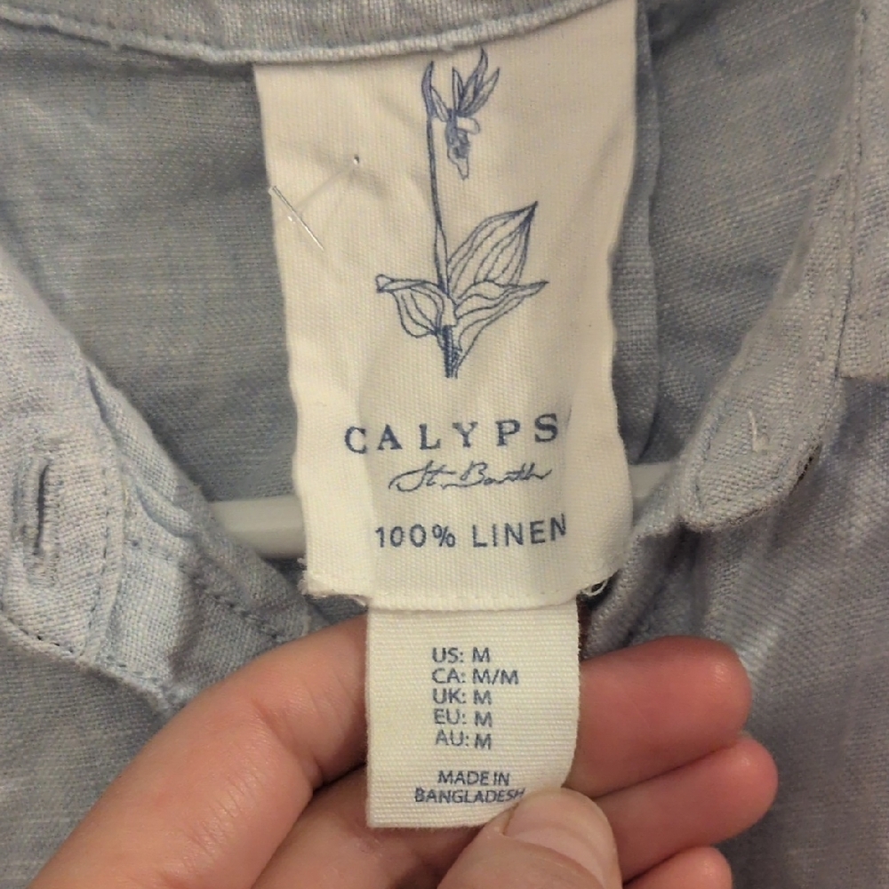 Calypso St. Barth Light Blue Button Down Shirt - Picture 8 of 9